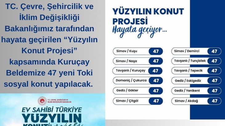 KURUÇAY BELDEMİZE TOKİ MÜJDESİ